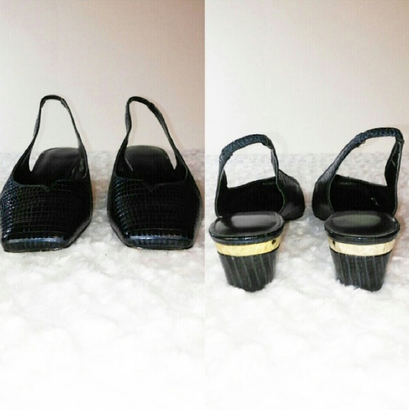 J. Renee Bev Midnight Square Toe Sling Back Heels - Picture 4 of 8